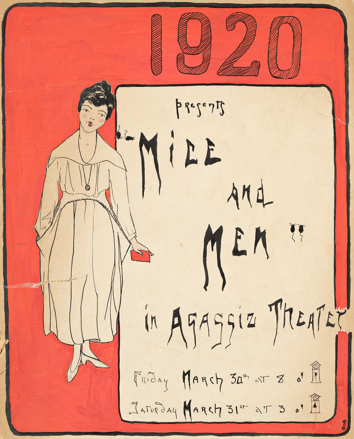 (HARVARD/AGASSIZ THEATER) 1920 presents `Mice and Men in Agassiz Theater.